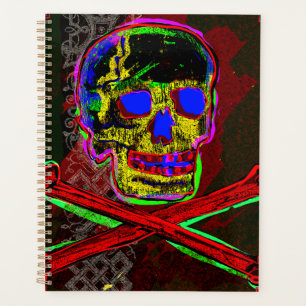 Calavera Skull pGeek NFT Art Red Black Blue Planner