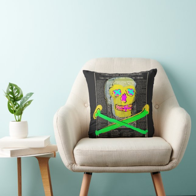 Calavera Skull Retro Vintage Mexican Letterpress Cushion (Chair)