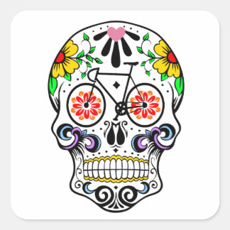 Calavera - Sugar Skull Bike Square Sticker