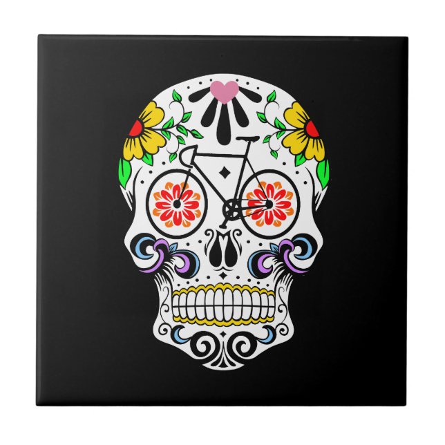 Calavera - Sugar Skull Bike Tile (Front)