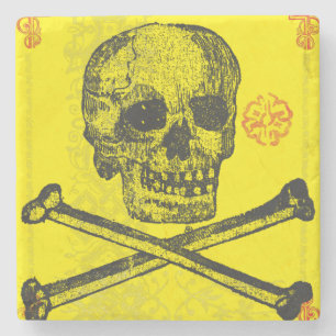 Calavera Sugar Skull Day of the Dead Stone Coaster