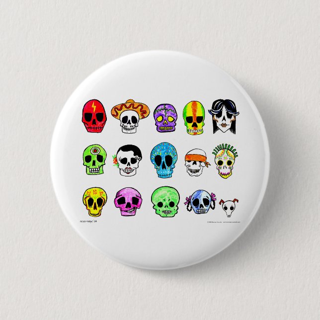 Calaveritas 6 Cm Round Badge (Front)