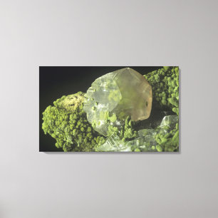 Calcite crystal and Mottramite, Tsumeb Mine, Namib Canvas Print