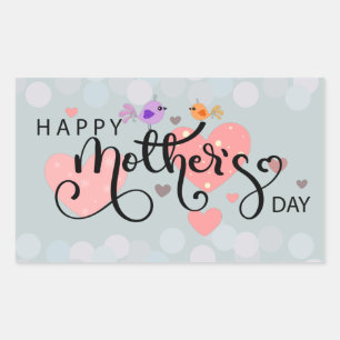 Calcomania celebration "Happy Mother's Day" Rectangular Sticker