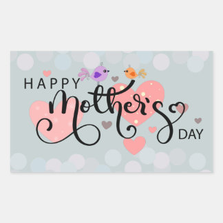 Calcomania celebration "Happy Mother's Day" Rectangular Sticker