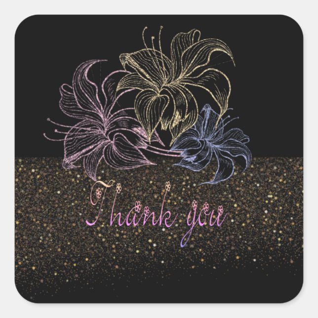 Calcomanía cuadrada  con  agradecimento square sticker (Front)