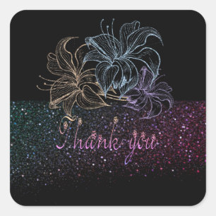 Calcomanía cuadrada con agradecimiento square sticker