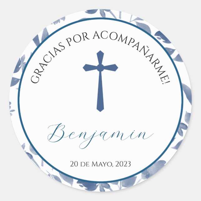 CALCOMANIA PARA EVENTO RELIGIOSO  CLASSIC ROUND STICKER (Front)