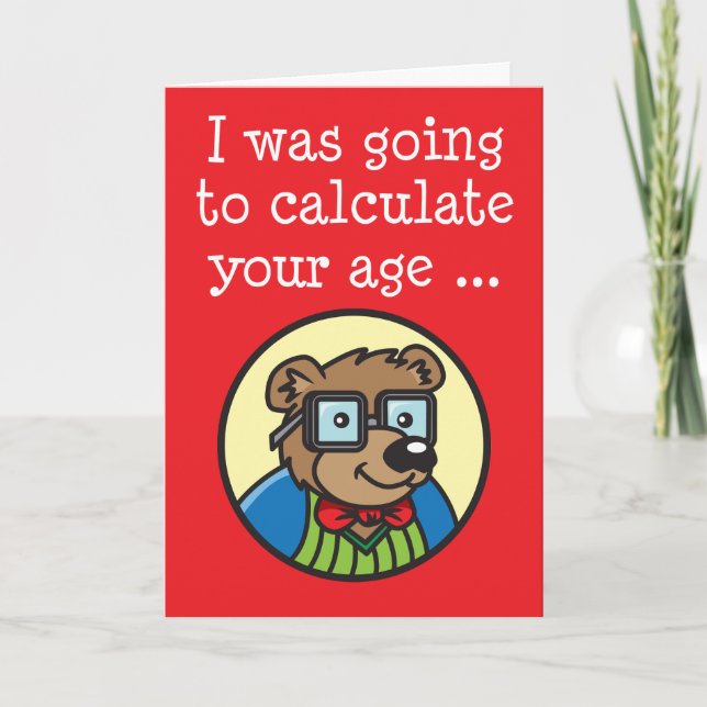 Calculate Birthday Long Math Funny Card (Front)