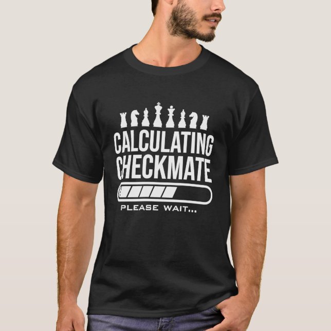 Calculating Checkmate Please Wait  Mens Kids Funny T-Shirt (Front)