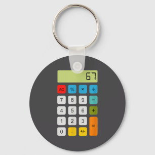 Calculator 67 Six Seven Funny Math Meme  Key Ring