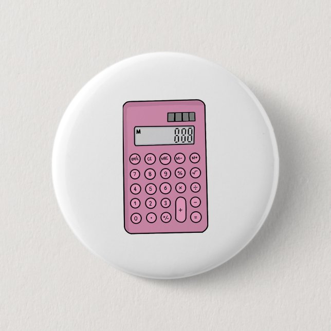 Calculator 6 Cm Round Badge (Front)