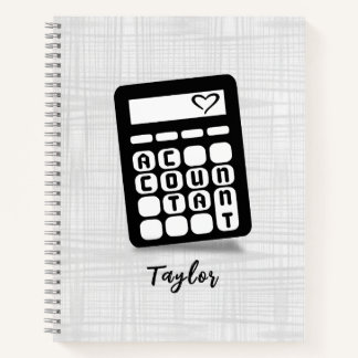 Calculator Accountant Heart Spiral Notebook