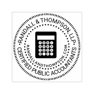 Calculator CPA Accountant Firm Name Initials URL Self-inking Stamp