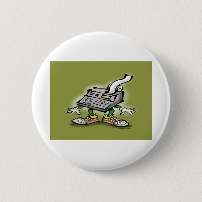 Calculator Dude 6 Cm Round Badge (Front)