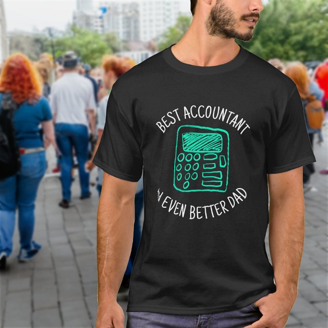 Calculator Hand Drawn | Best Accountant Dad Black T-Shirt (Creator Uploaded)