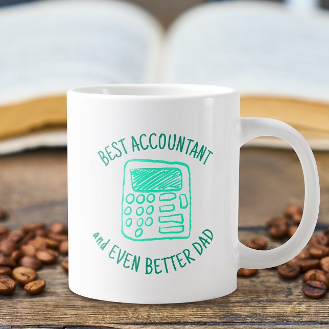 Calculator Hand Drawn | Best Accountant Dad Large Coffee Mug (Creator Uploaded)