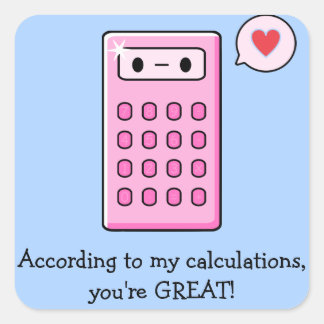 Calculator Love Square Sticker