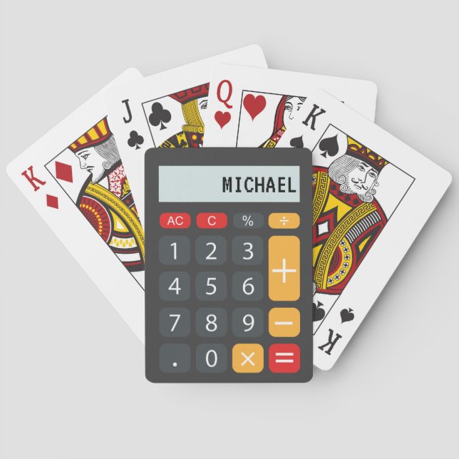 Calculator Personalised Name Playing Cards (Back)