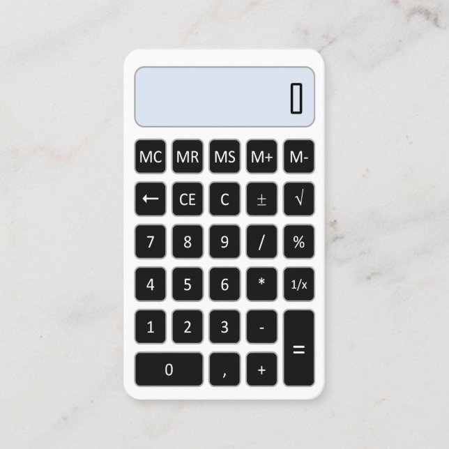 calculator tutor services business card (Front)