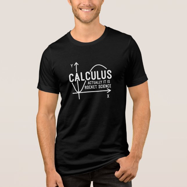 Calculus Actually Its Rocket Science Funny Math Tri-Blend Shirt (Front)