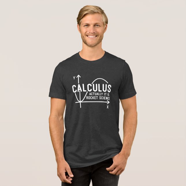 Calculus Actually Its Rocket Science Funny Math Tri-Blend Shirt (Front Full)