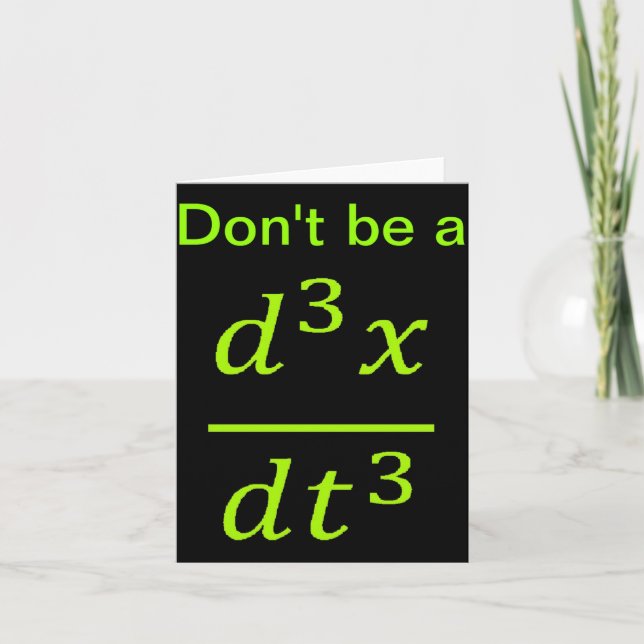 Calculus Physics Joke  Card (Front)