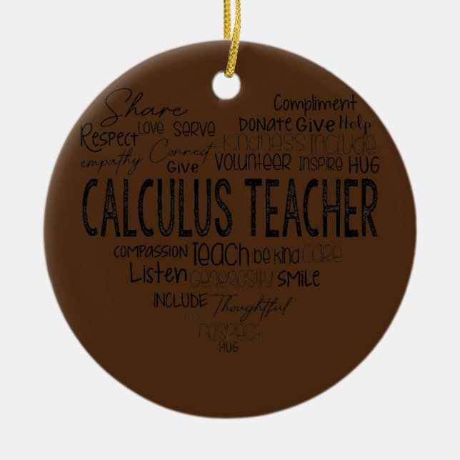 Calculus Teacher Math Teachers Algebra Squad Ceramic Tree Decoration (Front)