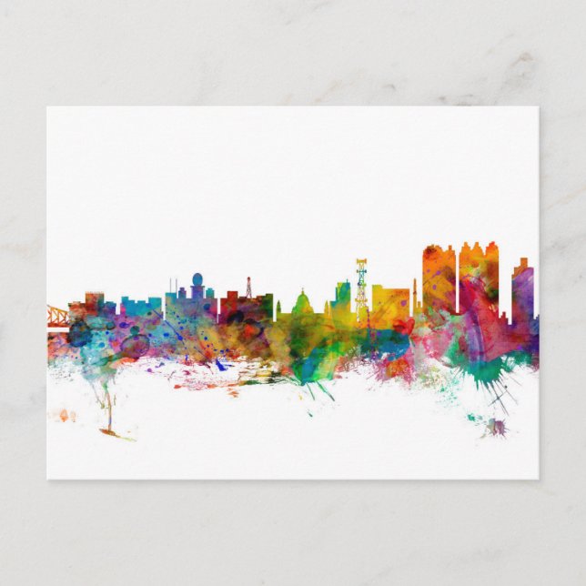 Calcutta (Kolkata) India Skyline Postcard (Front)