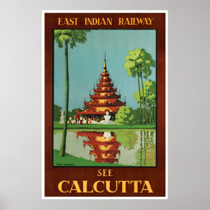 Calcutta Travel Poster India Art Print Home