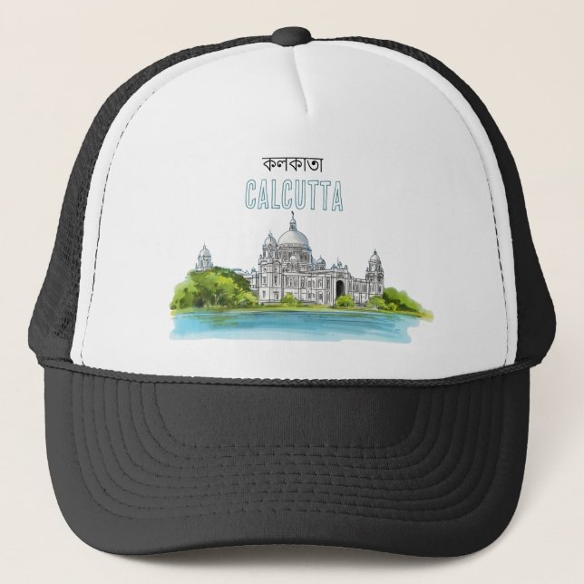 Calcutta "Victoria Memorial" Kolkata Bengali Trucker Hat (Front)