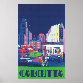 Calcutta Vintage Travel Poster