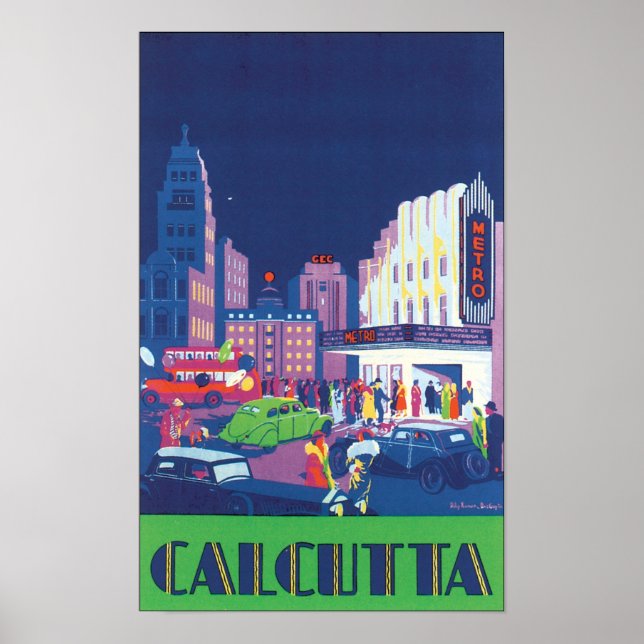 Calcutta Vintage Travel Poster (Front)