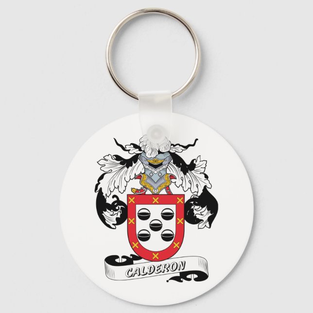 Calderon Family Crest Key Ring (Front)