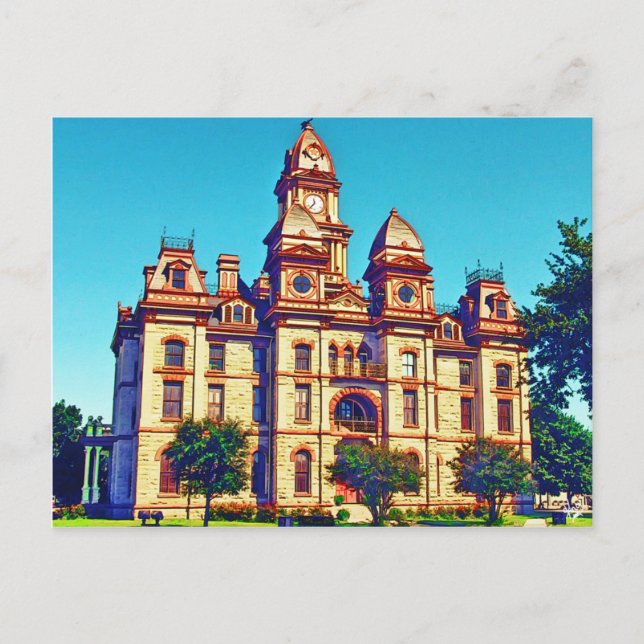 Caldwell County Courthouse, Lockhart, TX. Postcard (Front)