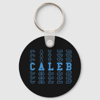 Caleb Blue Custom Boy Name Button Keychain