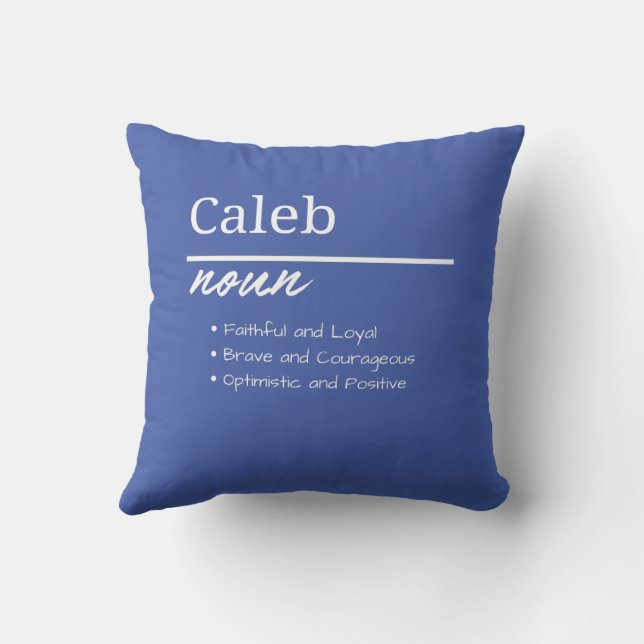 Caleb, Boy Personalised Name Definition Cushion (Back)
