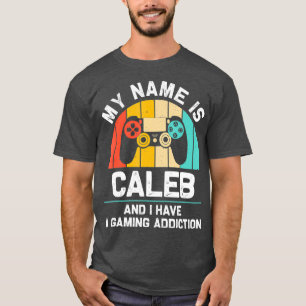 CALEB Gift Name Personalised Funny Gaming Geek T-Shirt