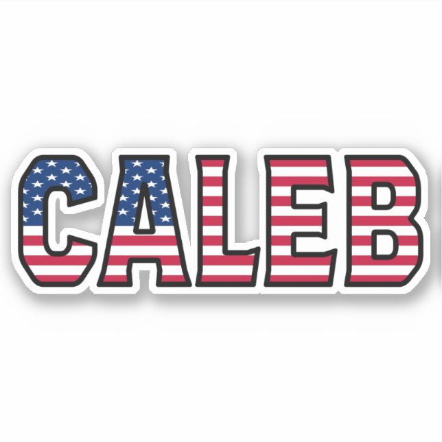 Caleb Name First Name USA Sticker Stickerset (Front)