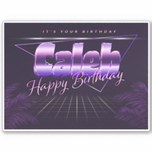 Caleb Name Vorname lila retro Sticker Geburtstag