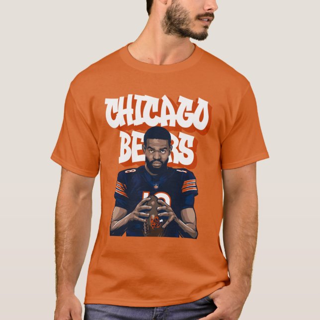 Caleb Williams Bears Graffiti Sketch Vector Art Ov T-Shirt (Front)