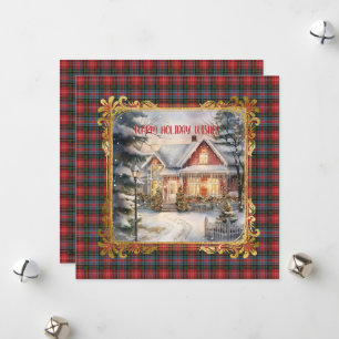 Caledonia Modern Scottish Tartan Christmas Holiday Card