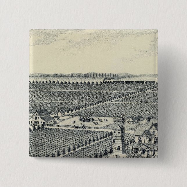 Caledonia Vineyard County, Fresno 15 Cm Square Badge (Front)