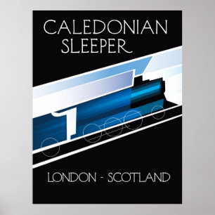 Caledonian Sleeper London Scotland travel poster