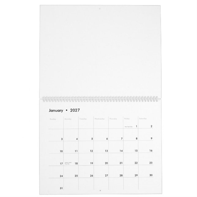 Calendar | 11" x 14.25" Two Page Large White (Jan 2027)