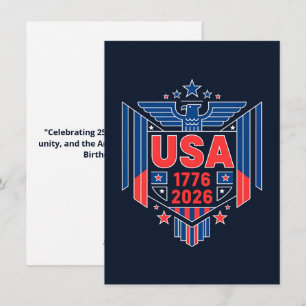 Calendar 1776-2026 USA Holiday Card