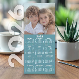 Calendar 1 Photo Collage - Can Edit Blue Card