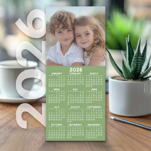 Calendar 1 Photo Collage - Can Edit Green - Card
