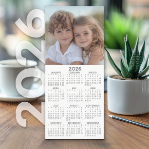 Calendar 1 Photo Collage - Can Edit White - Card