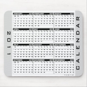 Calendar 2011 Mousepad Black White